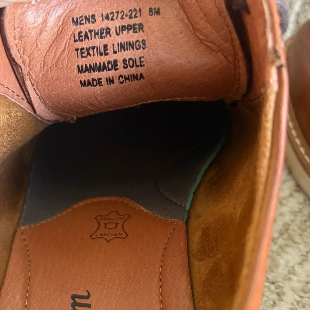 Florsheim Men’s Highland Plain Toe Oxford Shoes Cognac Smooth/White Sole. Size 8